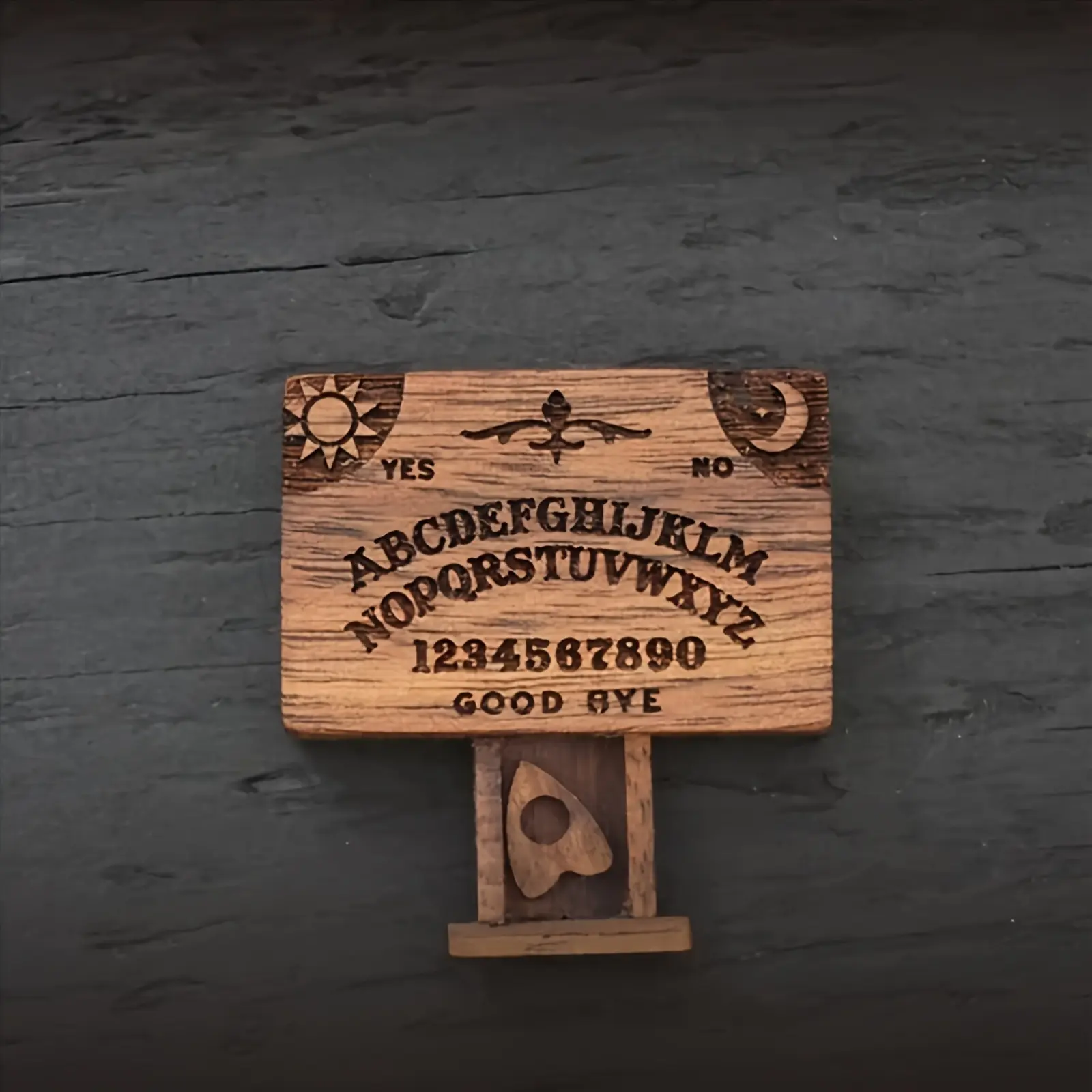 Mini Ouija Board With Drawer Wooden Miniature Spirit Board Miniatures With Planchettes Emotional Love Drawer Home Decoration