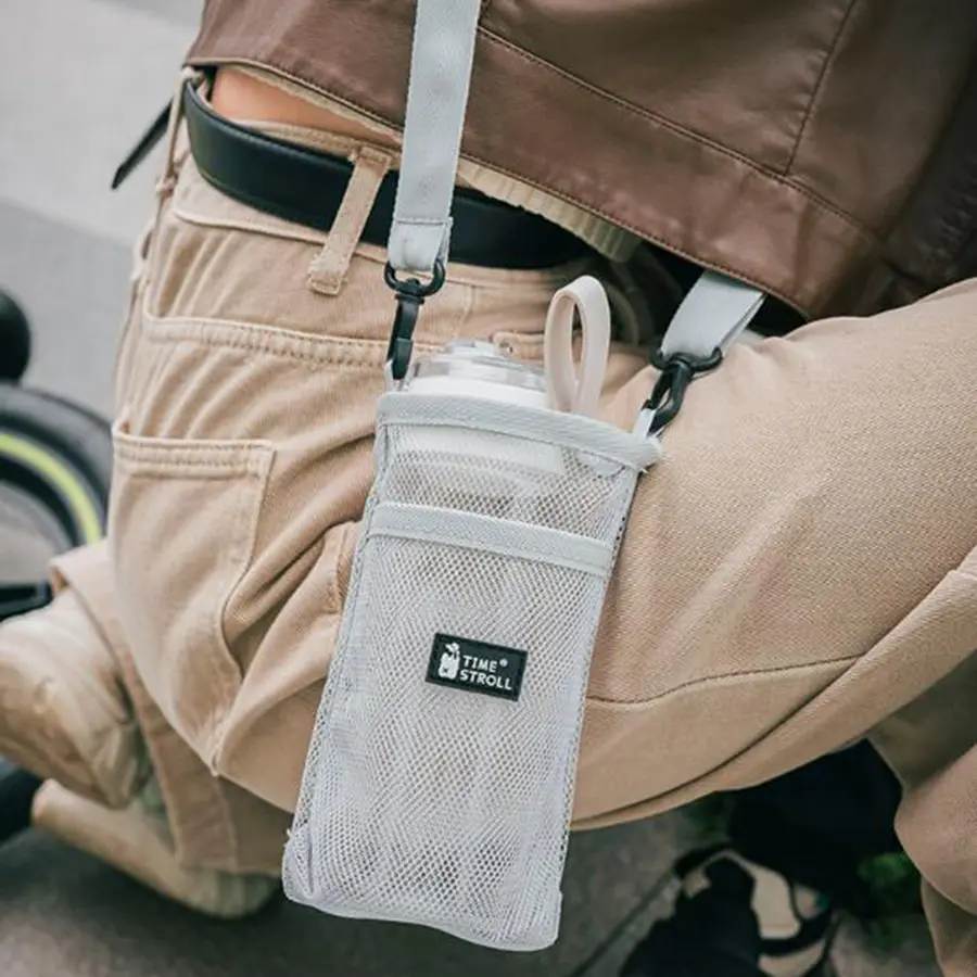 1PC Portable Sport Water Bottle Cover Mesh Sleeve Bag Case Pouch Bottles Cup Pouch Camping Drinkware Accessories