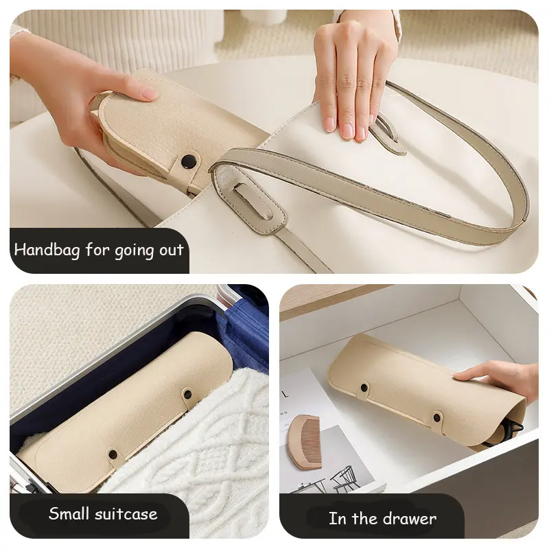 Felt Curling Iron Storage Bag Portable Heat Resistant Hair Curling Wand Cover Curling Iron Insulation Mat
