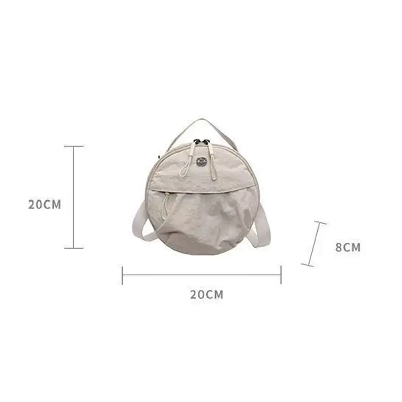 Cute Korean Style Nylon Shoulder Bag Mobile Phone Storage Purse Small Round Bag Handbags Wallet Bags Mini Crossbody Bag Girls