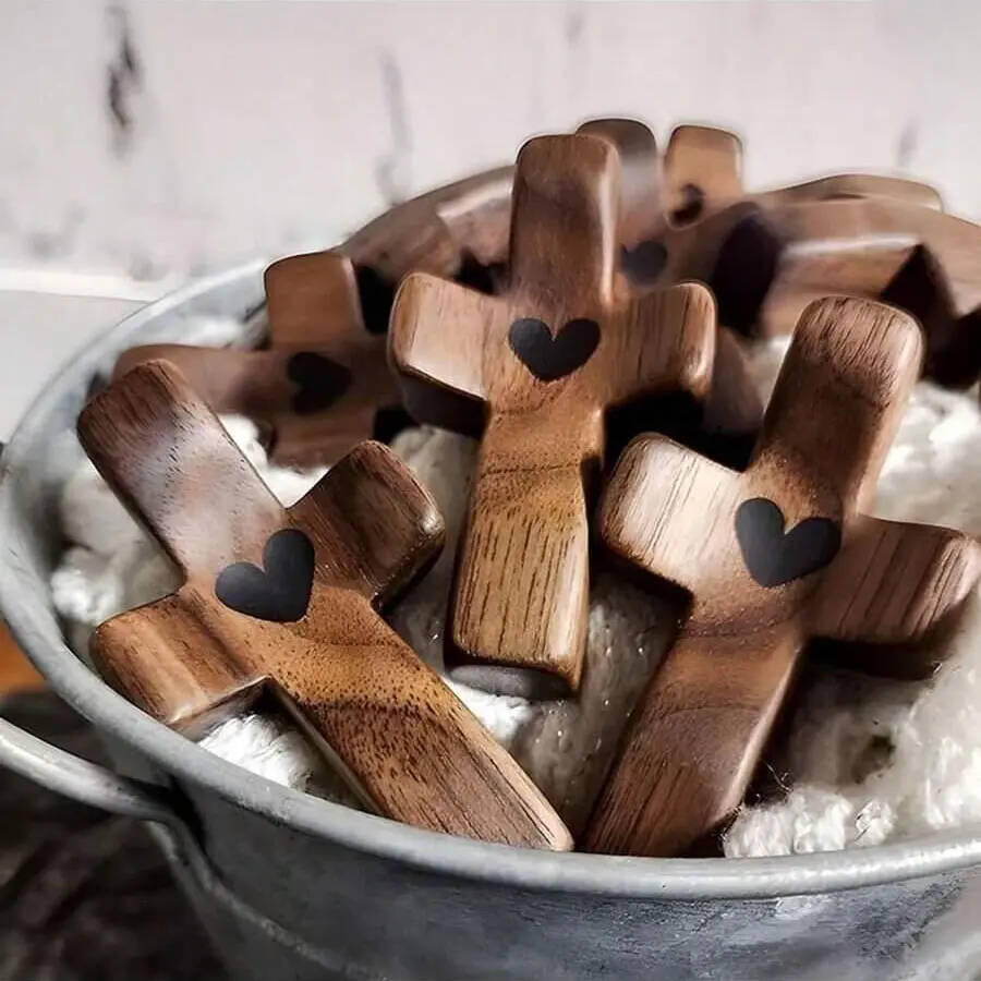 1-10Pcs Wooden Cross Decorations, Cross Fidget for Anxiety Relief, Multi-functional Spiritual Symbols for Home and Office