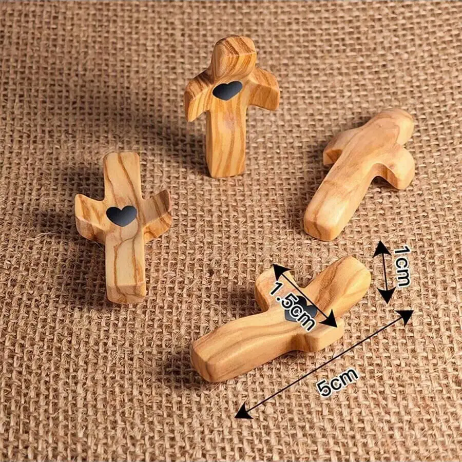1-10Pcs Wooden Cross Decorations, Cross Fidget for Anxiety Relief, Multi-functional Spiritual Symbols for Home and Office