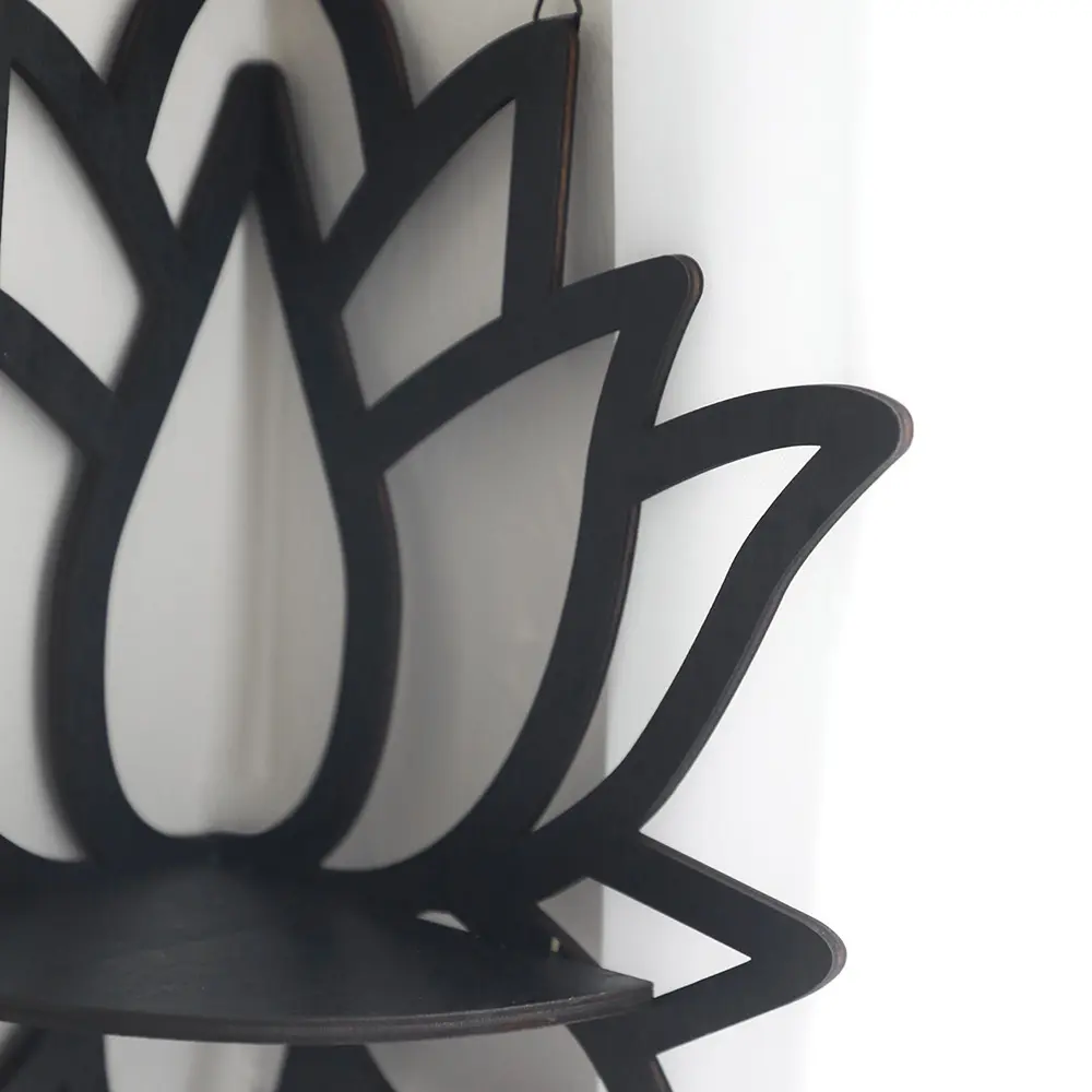Lotus Floating Wall Shelf Crystal Shelf Display Home Wood Decor Aesthetic Room Decoration Modern Home Decoration Shelf
