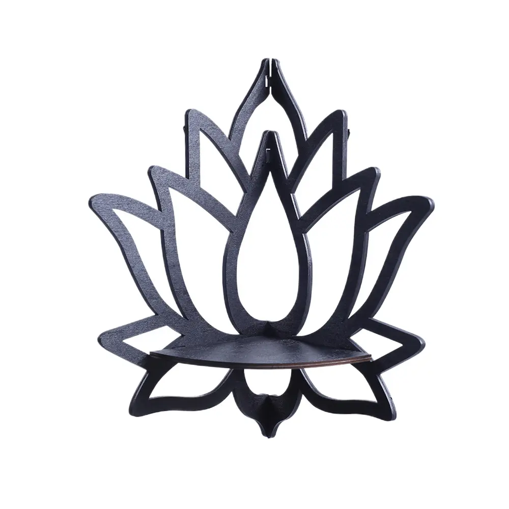 Lotus Floating Wall Shelf Crystal Shelf Display Home Wood Decor Aesthetic Room Decoration Modern Home Decoration Shelf