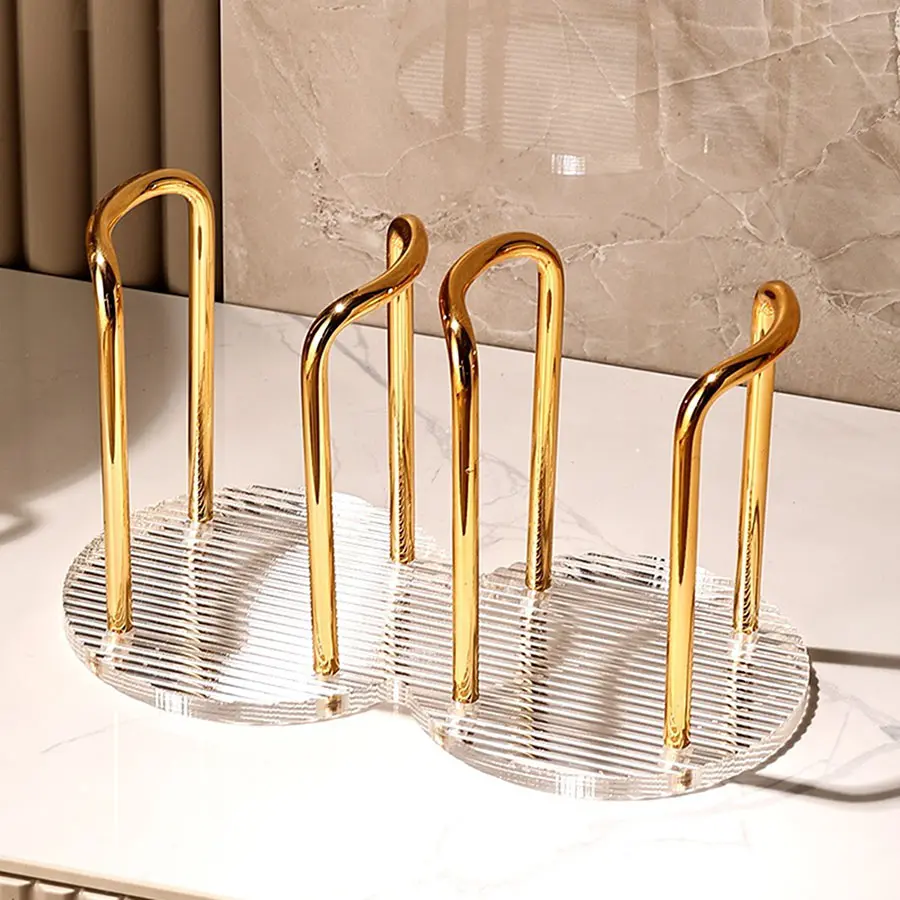 1PCS living room luxury disposable cup dispenser storage rack, water cup holder with long stick cup display rack home storage