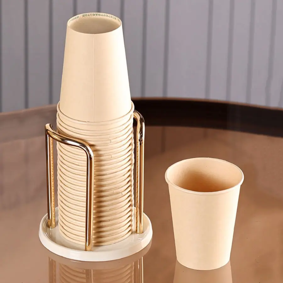 1PCS living room luxury disposable cup dispenser storage rack, water cup holder with long stick cup display rack home storage