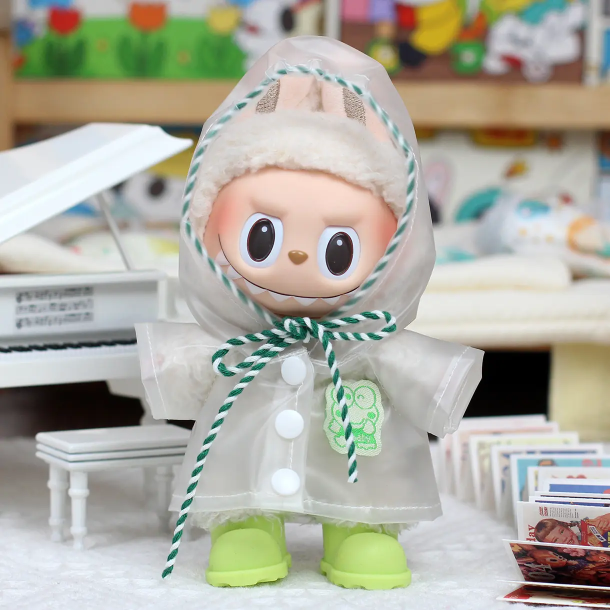 17cm Doll Raincoat Clothes Heartbeat Macaron Outfits Doll Accessories