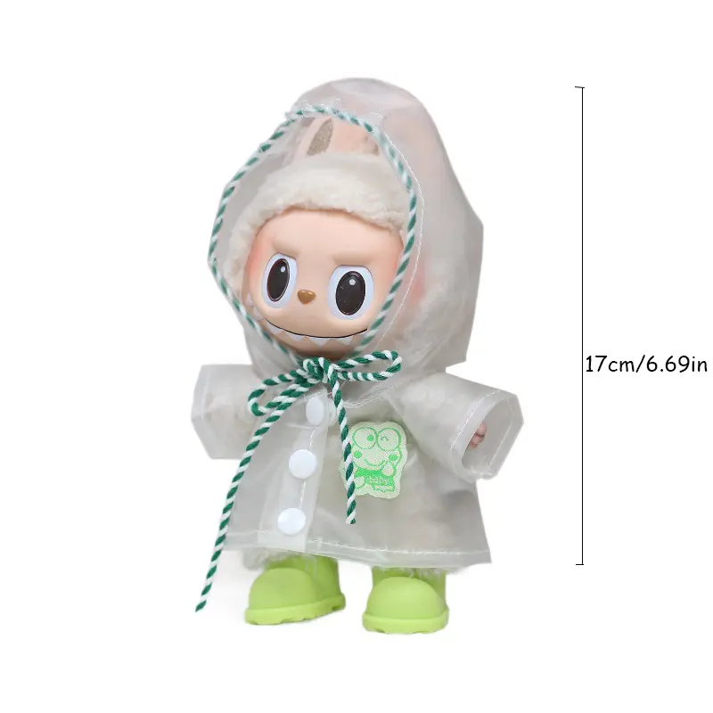 17cm Doll Raincoat Clothes Heartbeat Macaron Outfits Doll Accessories