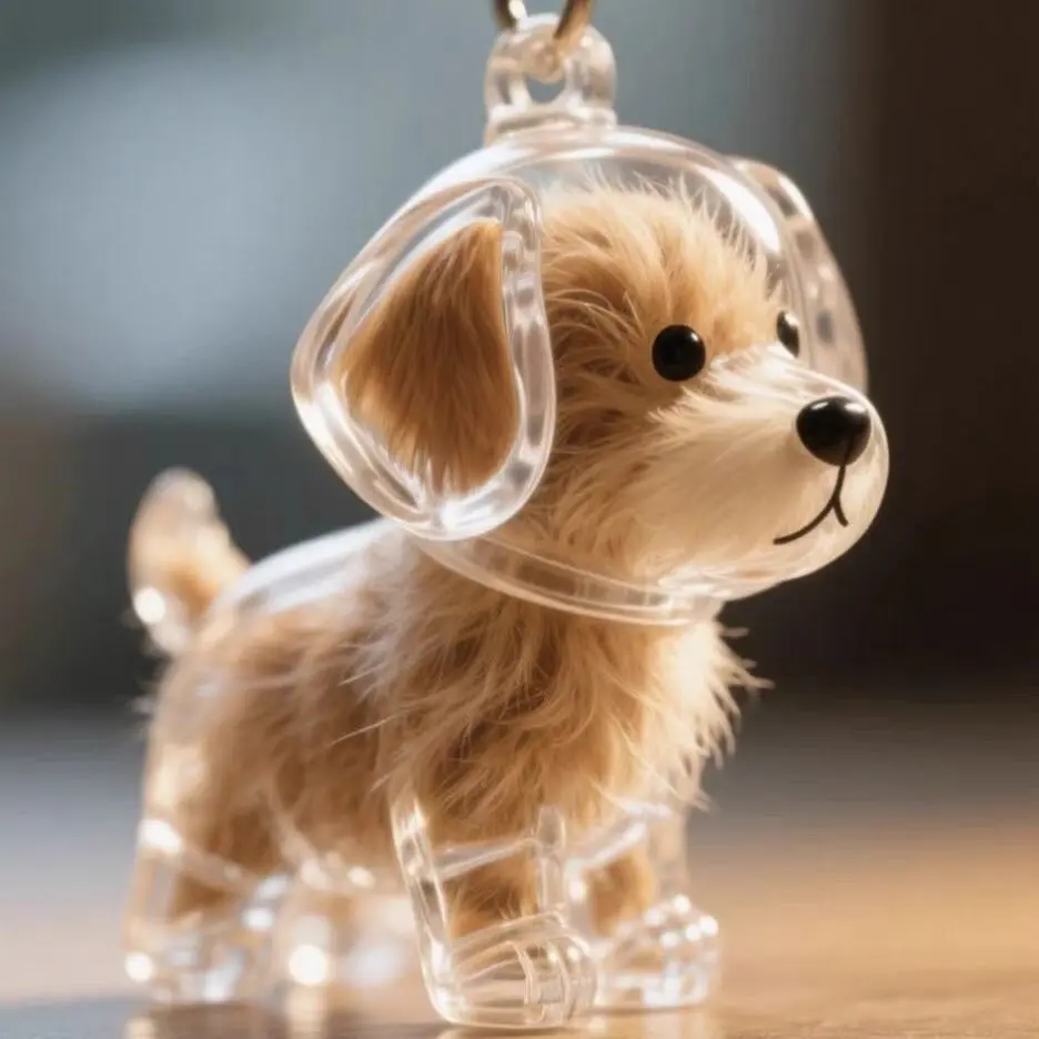DIY Dog Fur Memory Keychain – Transparent Ball for Creating Personalized Pet Hair Keepsakes