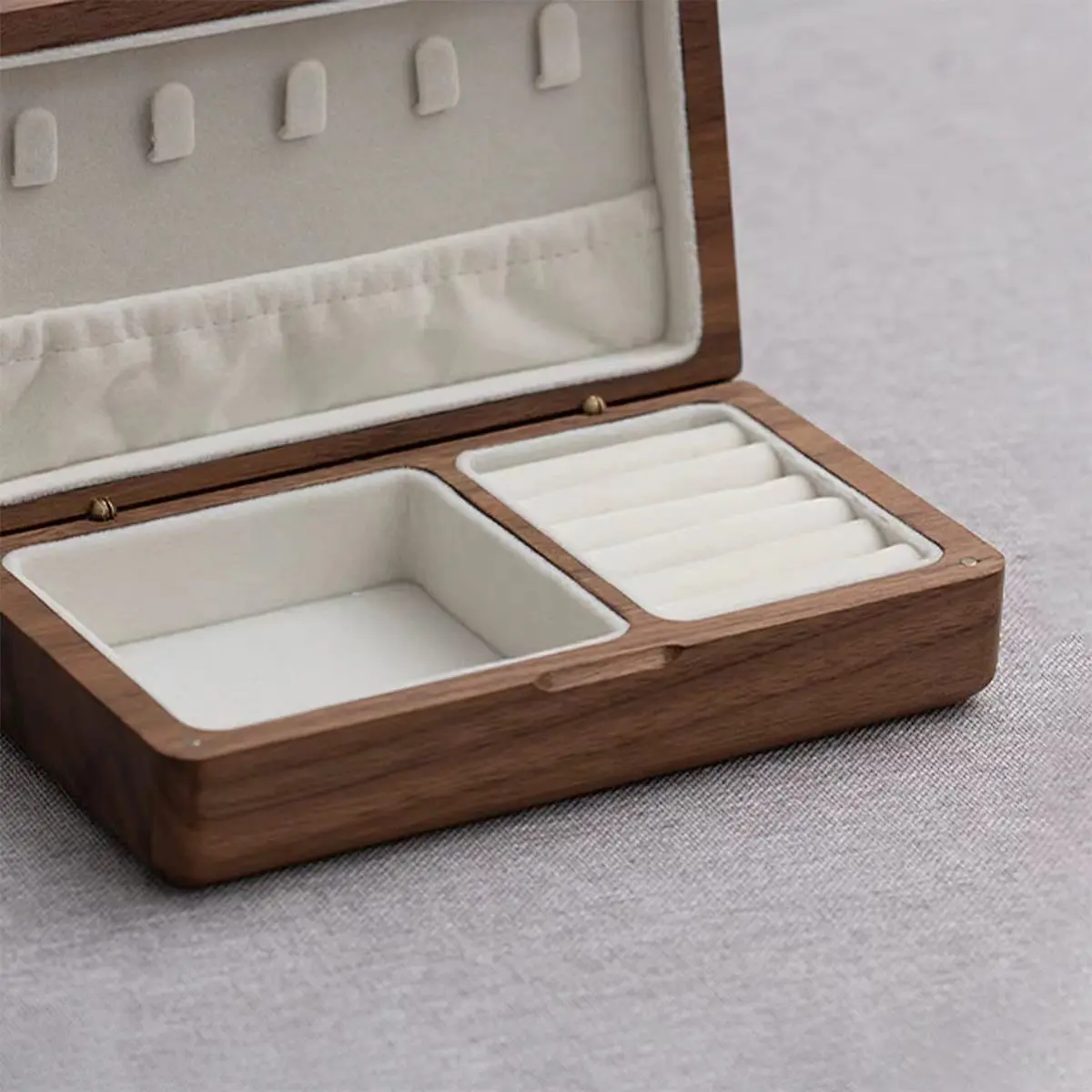 Premium Wooden Jewelry Box - Wedding Ring Holder, Earring & Rings Storage, Elegant Gift Box for Women
