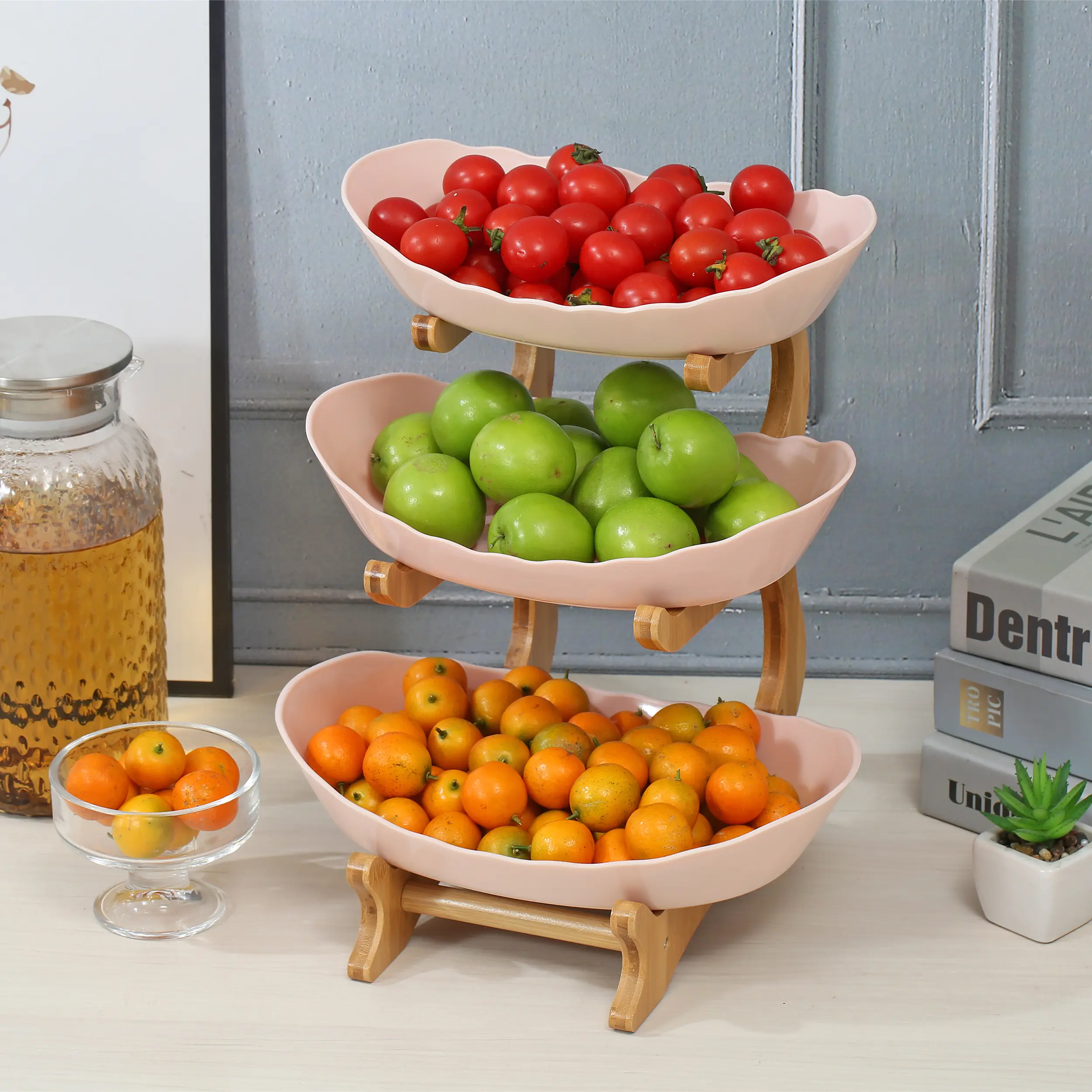 2/3 Layer Fruit Plate Home Living Room Plastic Snack Dish Creative Modern Dried Fruit Basket Candy Dish Cake Stand Salad Bowl