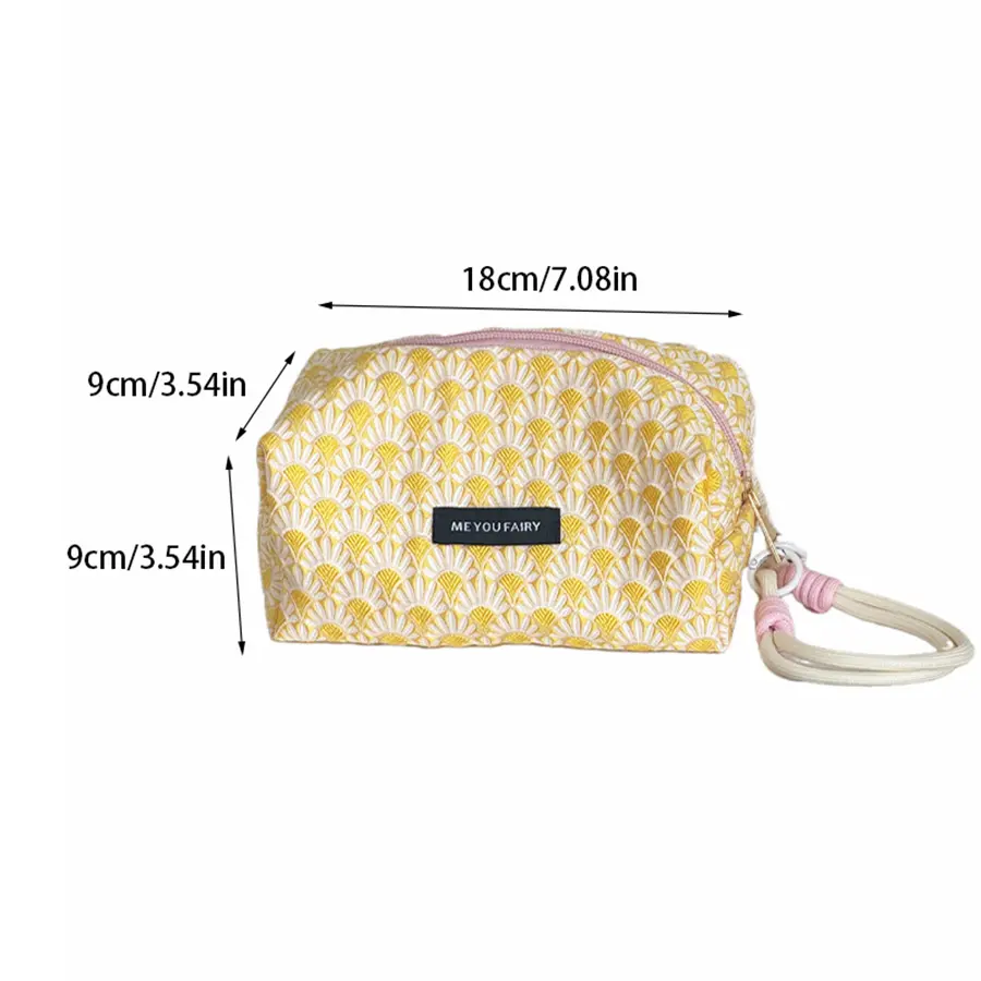 Fashion Flower Quilted Makeup Storage Bag Portable Travel Organizer Cosmetic Toiletry Pouch Cute Make Up Handbag Floral Bags
