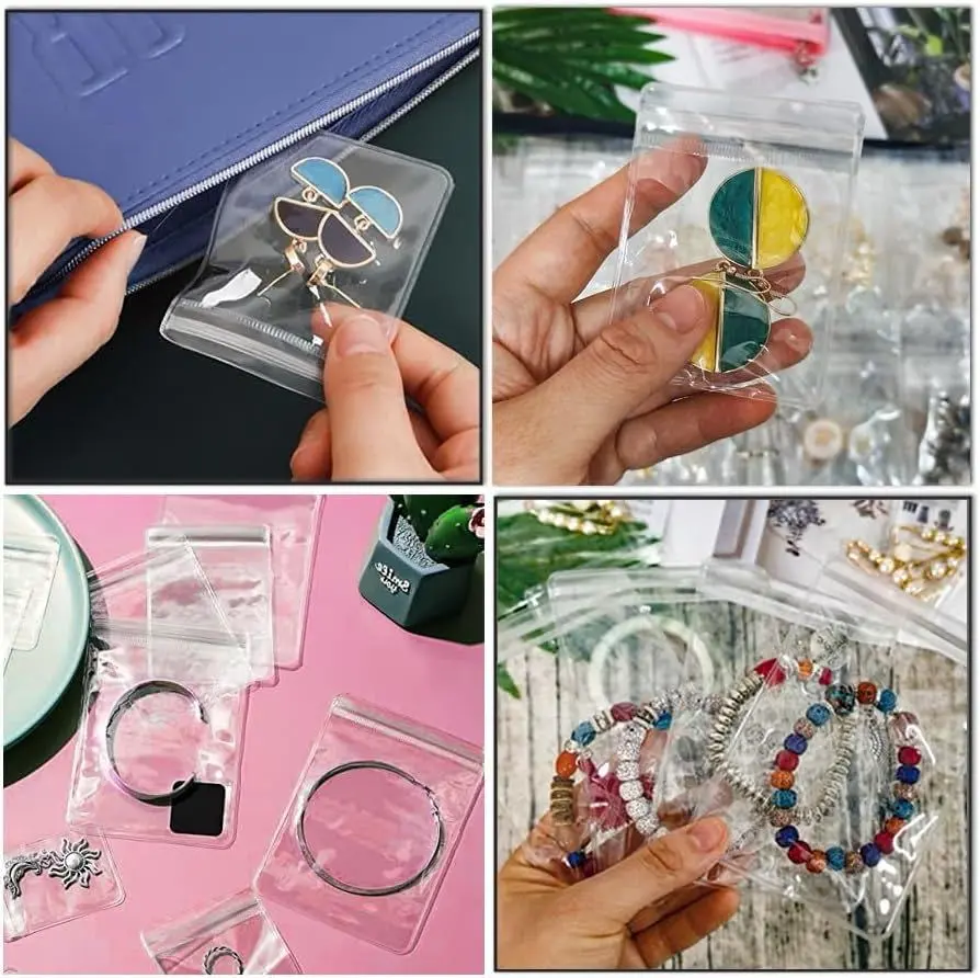 Clear PVC Jewelry Organizer Book - Big Capacity Earring Holder with Zipper, Travel Storage