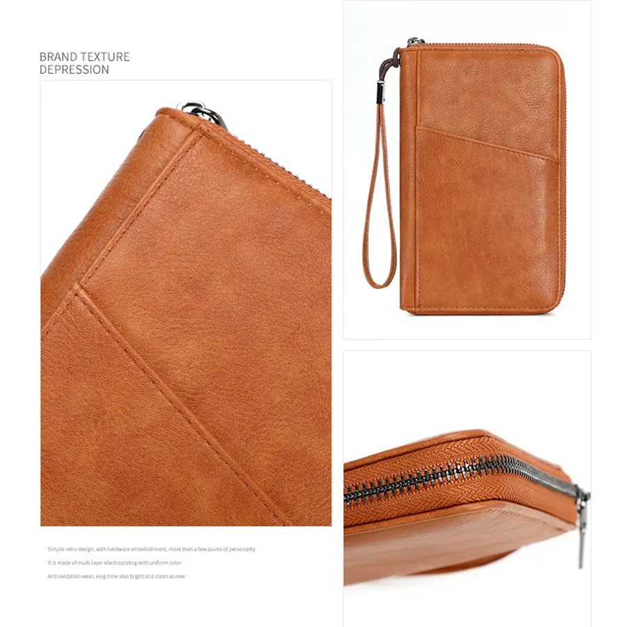 Fashionable RFID passport clip front pocket multifunctional PU leather passport cover holder passport wallet travel accessories