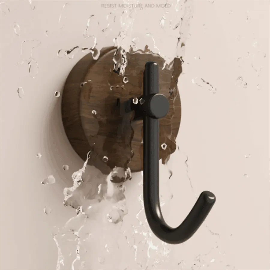 Self-adhesive Solid Wooden Hook Walnut Key Decorative Towel Holder Hook Door Hanger Wall Coat Rack Kitchen Bathroom Organizer