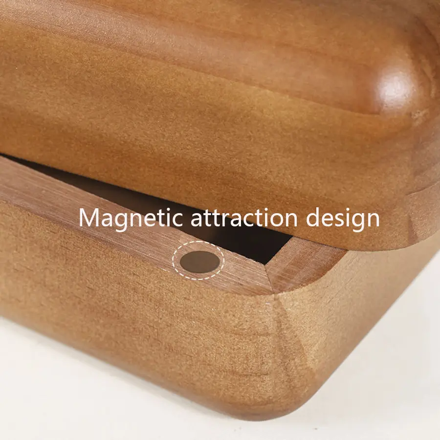 New Chinese Style Simple Paper Box Black Walnut Wood Magnet Hollowed Out Bread Tissue Box