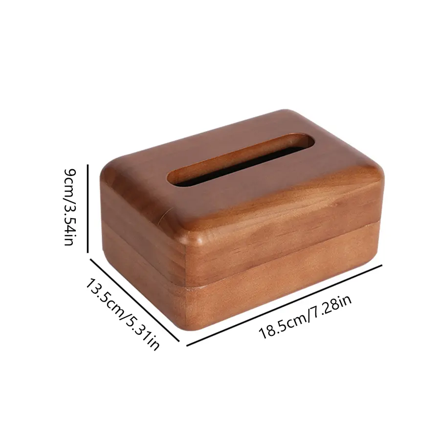 New Chinese Style Simple Paper Box Black Walnut Wood Magnet Hollowed Out Bread Tissue Box