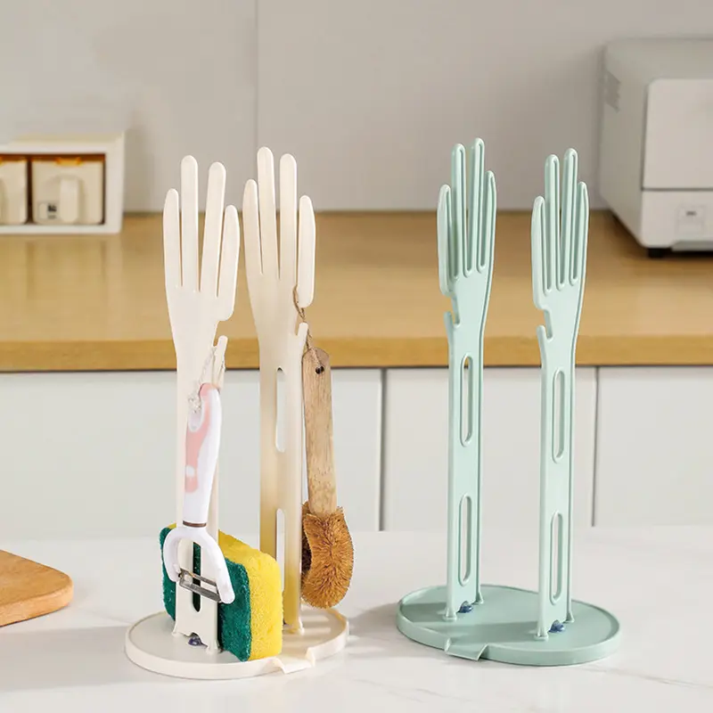 1PC Kitchen Glove Stand Holder Rubber Glover Dryer Rack Towel Holder Drain Countertop Storage Rack Kitchen Sink Accessories Tool