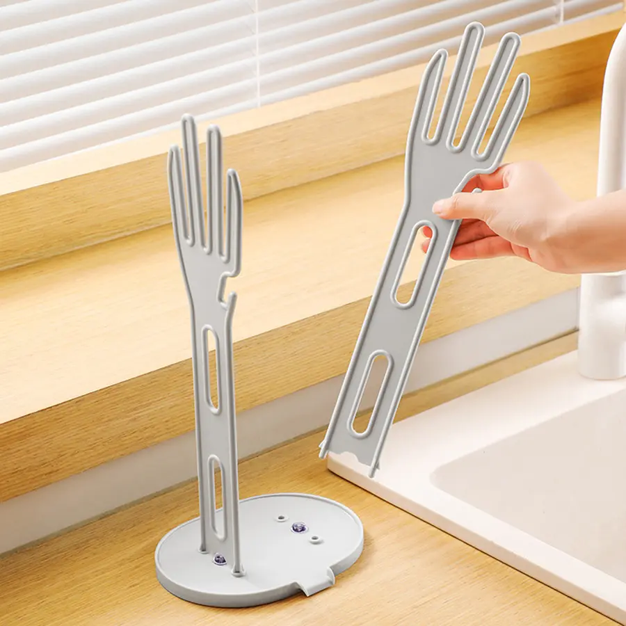 1PC Kitchen Glove Stand Holder Rubber Glover Dryer Rack Towel Holder Drain Countertop Storage Rack Kitchen Sink Accessories Tool
