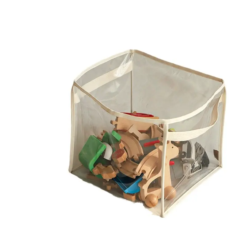 Transparent children's toy storage basket large size toy storage bag large capacity household multifunctional storage basket
