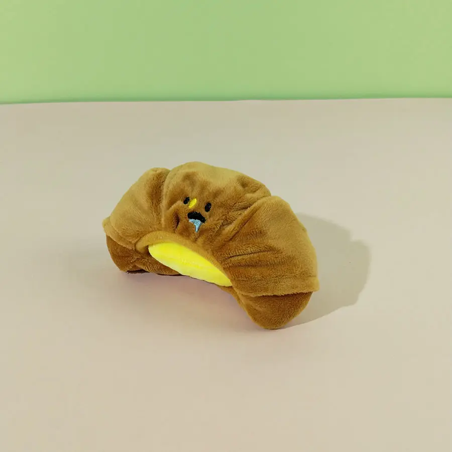 Hidden Food Sniffing Toy Squeaky Dog Toy Interactive Plush Toy Dog Chew Toy Pet Toys Croissant Bread Squeaking Sound Plush Toys