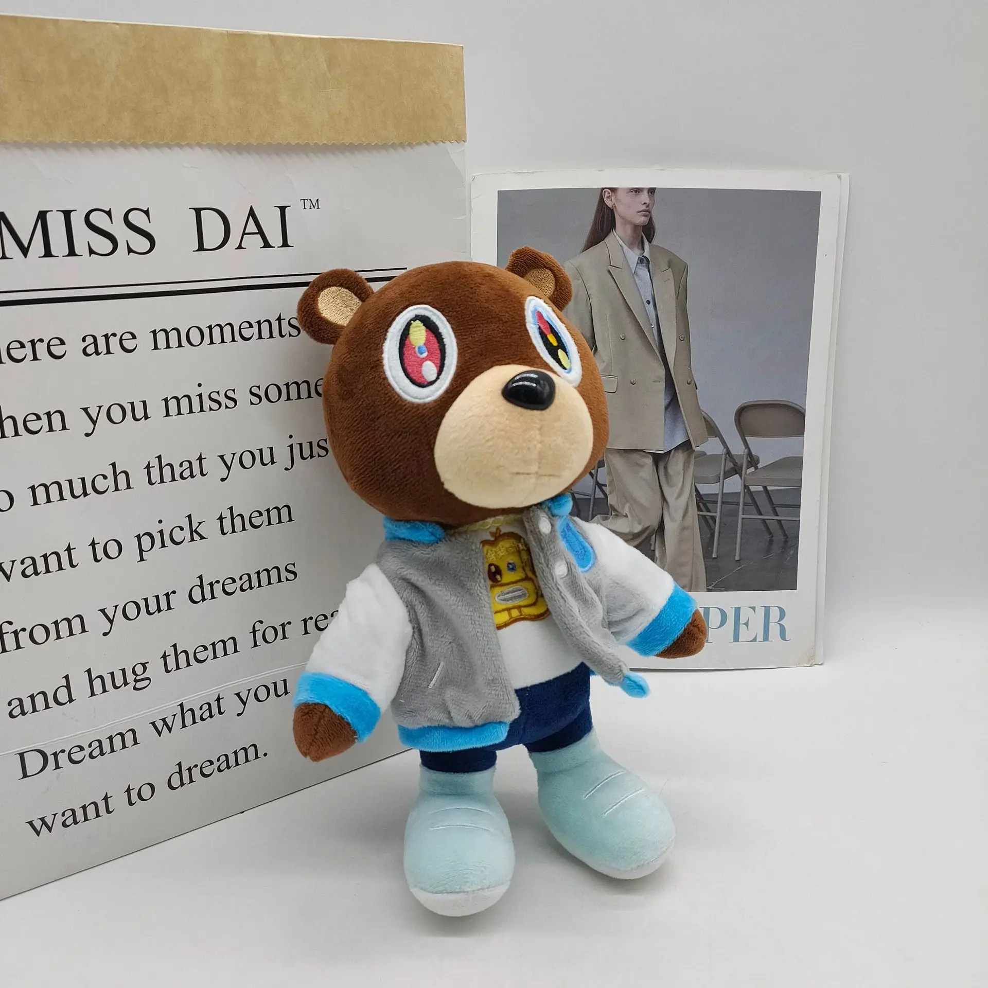 25-30CM Funny Joy Kanye Teddy Bear Plush Toy Cartoon Bear Dolls Stuffed Soft Toy Christmas Birthday Gift For Children