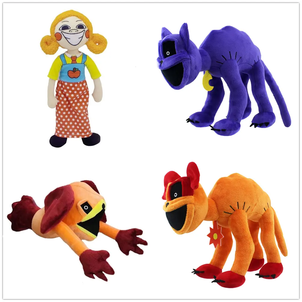 Smiling little animal Plush Toys Cat Dog Soft Stuffed Plushie Miss Delight Doll Decoration Birthday present for Kids
