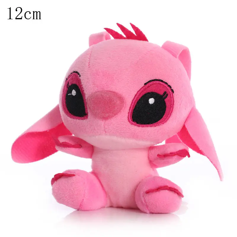 12cm Disney Lilo Stitch Couple Style Kawaii Stitch Plush Toy Keychain Pendant Doll Anime Stuffed Plush Girl Toys Kids Xmas Gift