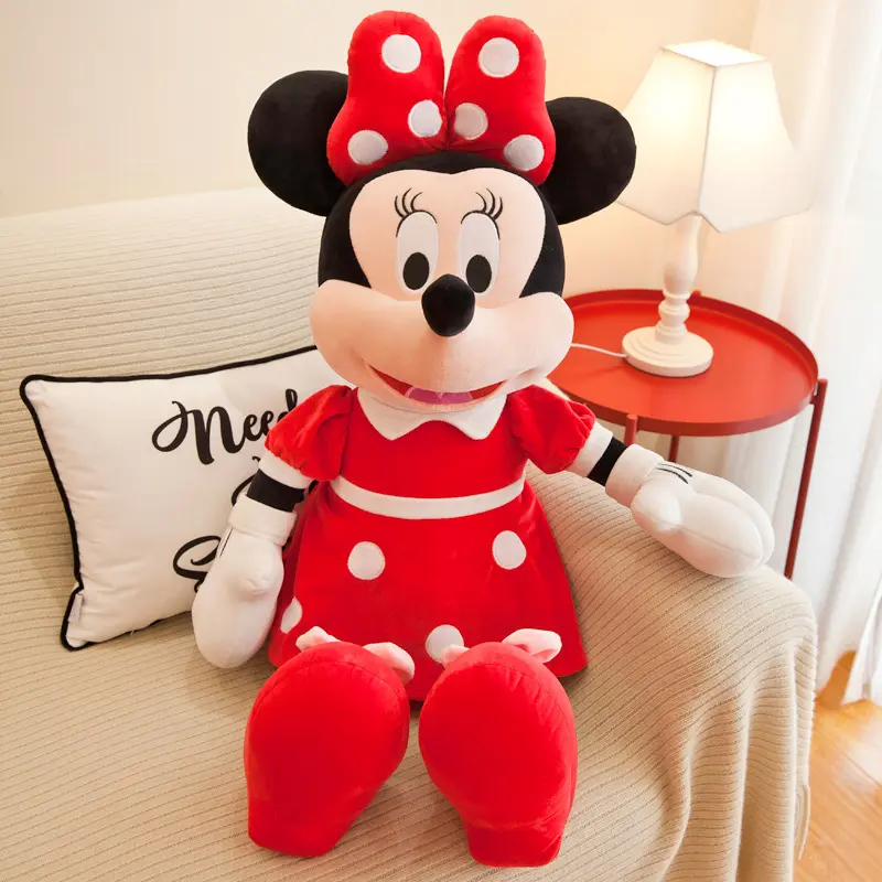 35cm Mickey Mouse Plush Toys Kawaii Anime Mickey Minnie Stuffed Plush Models Decoration Dolls for Kids Birthday Gift