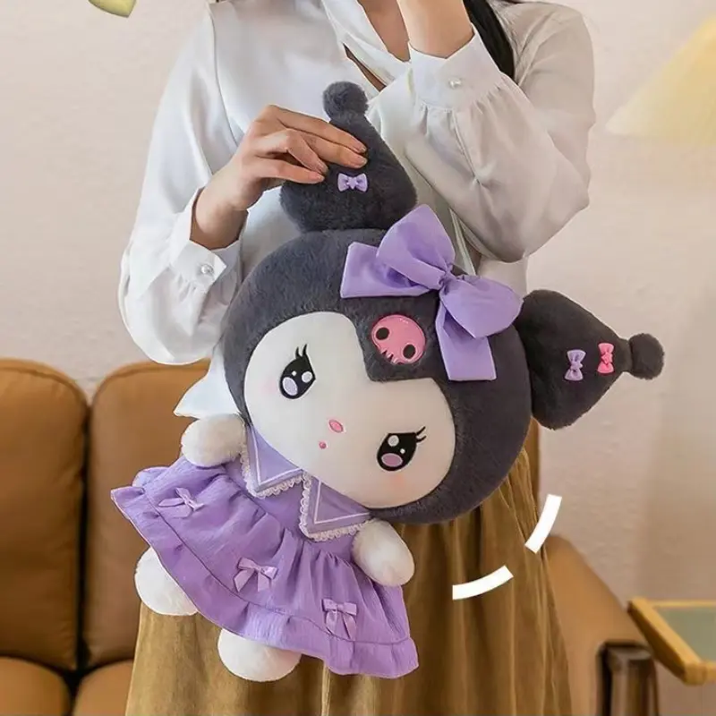 30cm Sanlio Purple Dress Kuromi Stuffed Plush Toy Cute Anime Surrounding Melody Plush Doll Gift for Girlfriend's Birthday