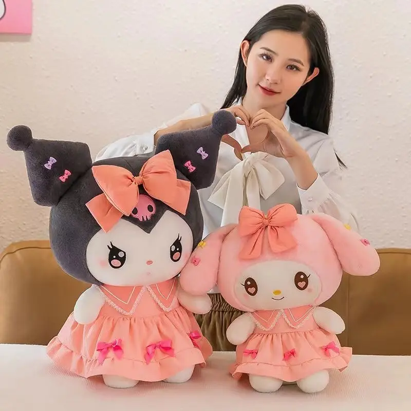 30cm Sanlio Purple Dress Kuromi Stuffed Plush Toy Cute Anime Surrounding Melody Plush Doll Gift for Girlfriend's Birthday