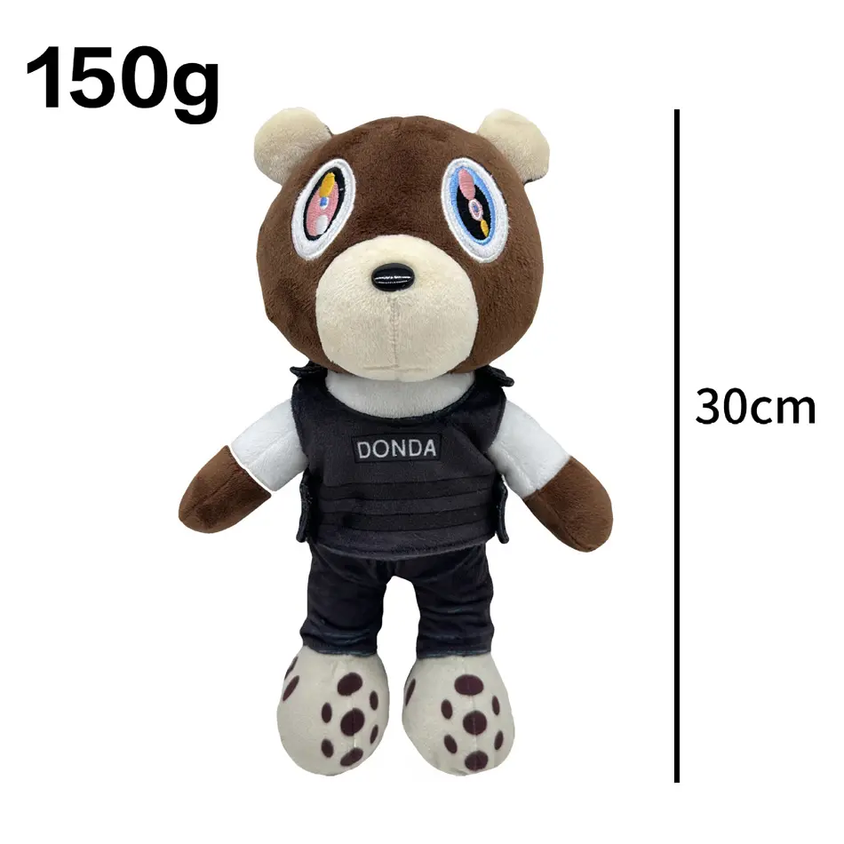 26-30CM Kanye Teddy Bear Plush Toy Cartoon Bear Dolls Stuffed Soft Toy Christmas Birthday Gift For Children