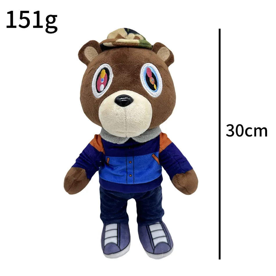 26-30CM Kanye Teddy Bear Plush Toy Cartoon Bear Dolls Stuffed Soft Toy Christmas Birthday Gift For Children