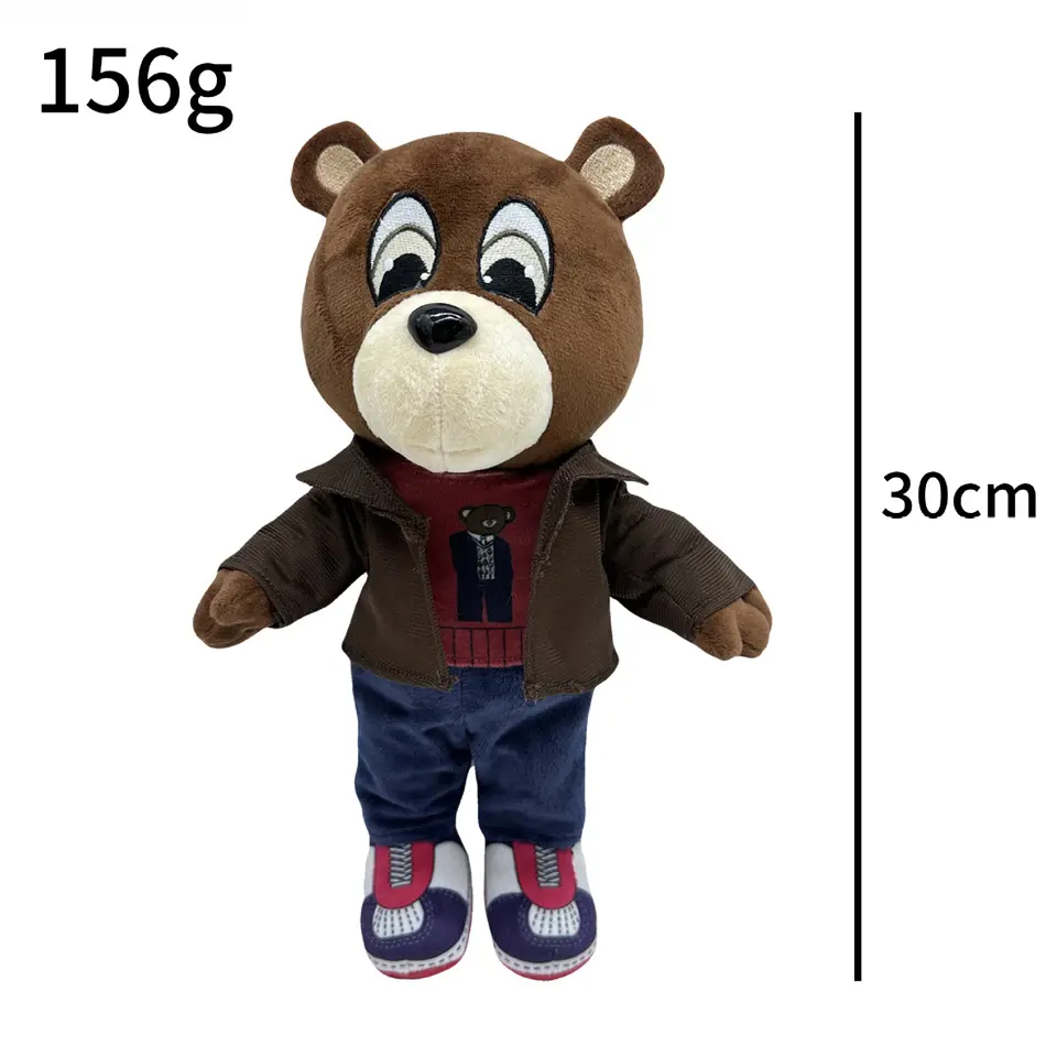 26-30CM Kanye Teddy Bear Plush Toy Cartoon Bear Dolls Stuffed Soft Toy Christmas Birthday Gift For Children