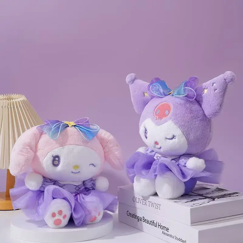 25cm Sanrio Peluche Toy Melody Kuromi Stuffed Plush Hello Kitty Cinnamoroll Plushine Home Decor Plushie Toy Girl Birthday Gift