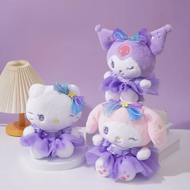 25cm Sanrio Peluche Toy Melody Kuromi Stuffed Plush Hello Kitty Cinnamoroll Plushine Home Decor Plushie Toy Girl Birthday Gift