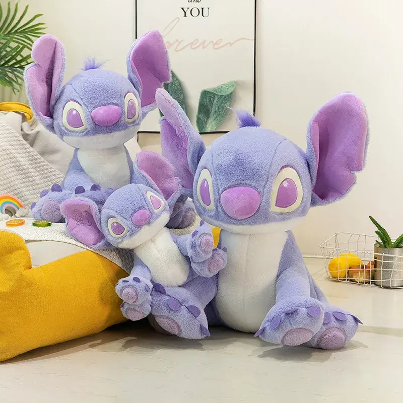 Disney Purple Stitch Stuffed Plush Toy Cartoon Cute Interstellar Baby Plush Doll Sleeping Pillow Giving Girlfriend Birthday Gift