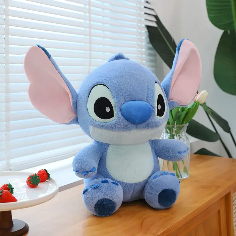 Disney Cute Blue Stitch Stuffed Plush Toy Cartoon Anime Stitch Kawaii Sleeping Pillow Plush Doll Giving Girls Birthday Gifts