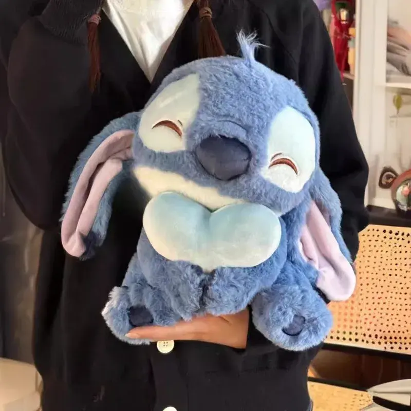 Disney Hearts Stitch Cartoon Cute Stitch Stuffed Plush Toy Anime Peripheral Plush Doll Giving Girlfriend Christmas Gift