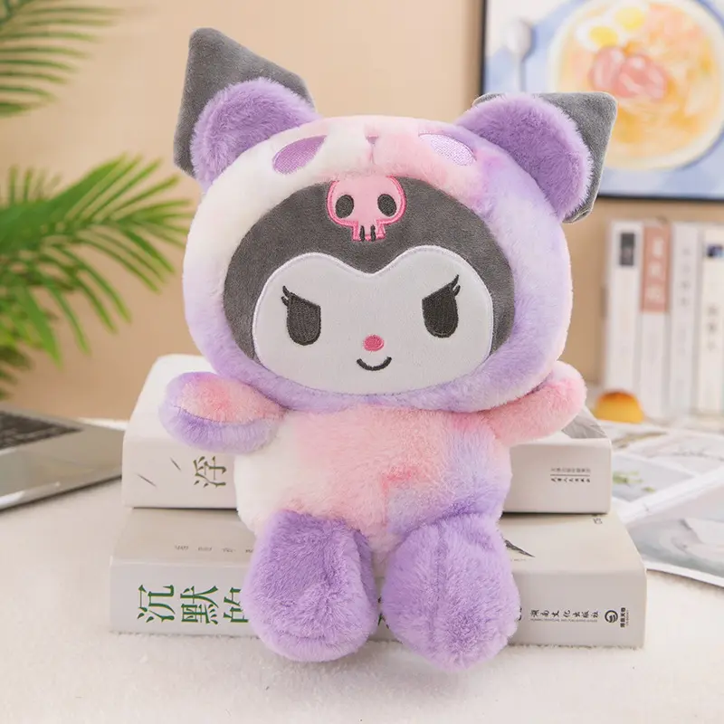 Sanlio Colorful Kuromi Plush Toy Cute Melody Jade Guigou Plush Doll Grab Machine Doll for Girlfriend's Birthday Gift