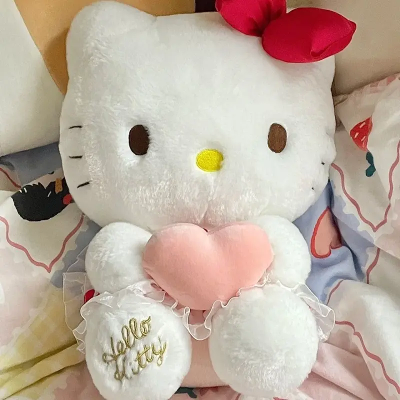 Sanrio Hello Kitty Stuffed Plush Toy Cartoon Anime Pink Heart Hugging Plush Doll Sleeping Pillow Giving Girlfriend Holiday Gift