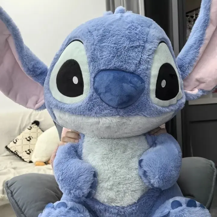 32cm New Blue Rabbit Fur Stitching Cute Stitch Plush Toy Soft and Comfortable Cartoon Stuffed Doll Birthday Gift