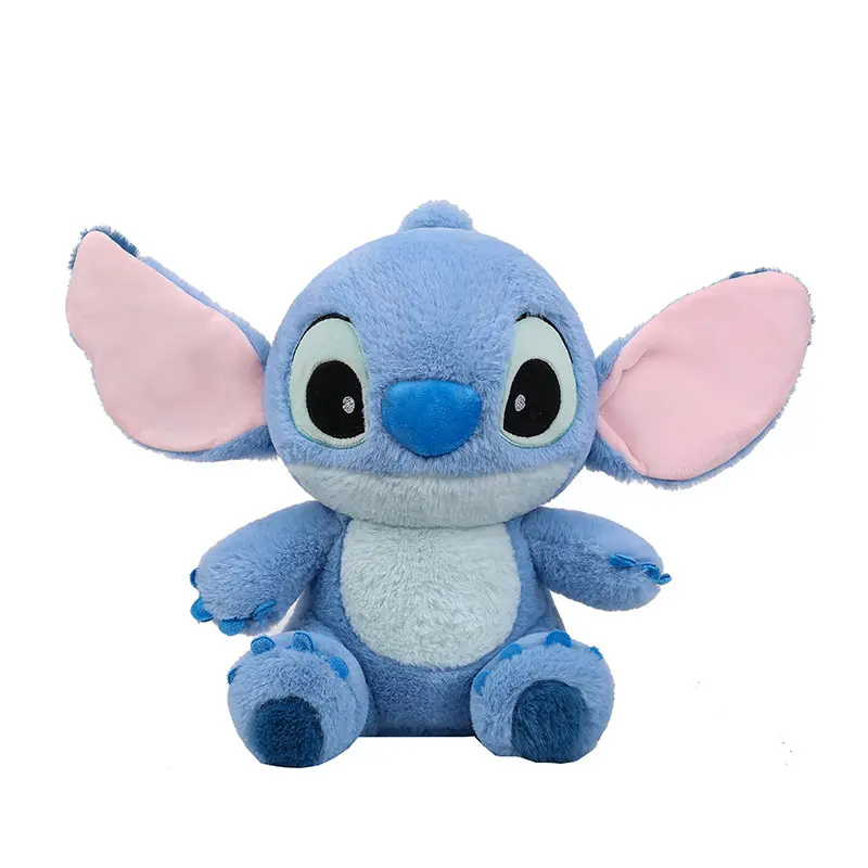 32cm New Blue Rabbit Fur Stitching Cute Stitch Plush Toy Soft and Comfortable Cartoon Stuffed Doll Birthday Gift