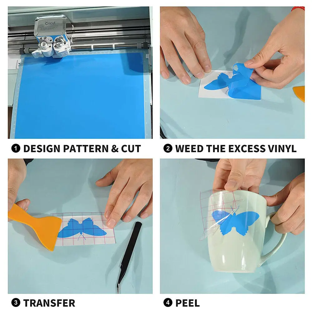 Adhesive Backed Vinyl 12" x 10"/12"x19" Sheet 32 Assorted Colors Works with cut and Other Cutters for Window Gift Cards Decor