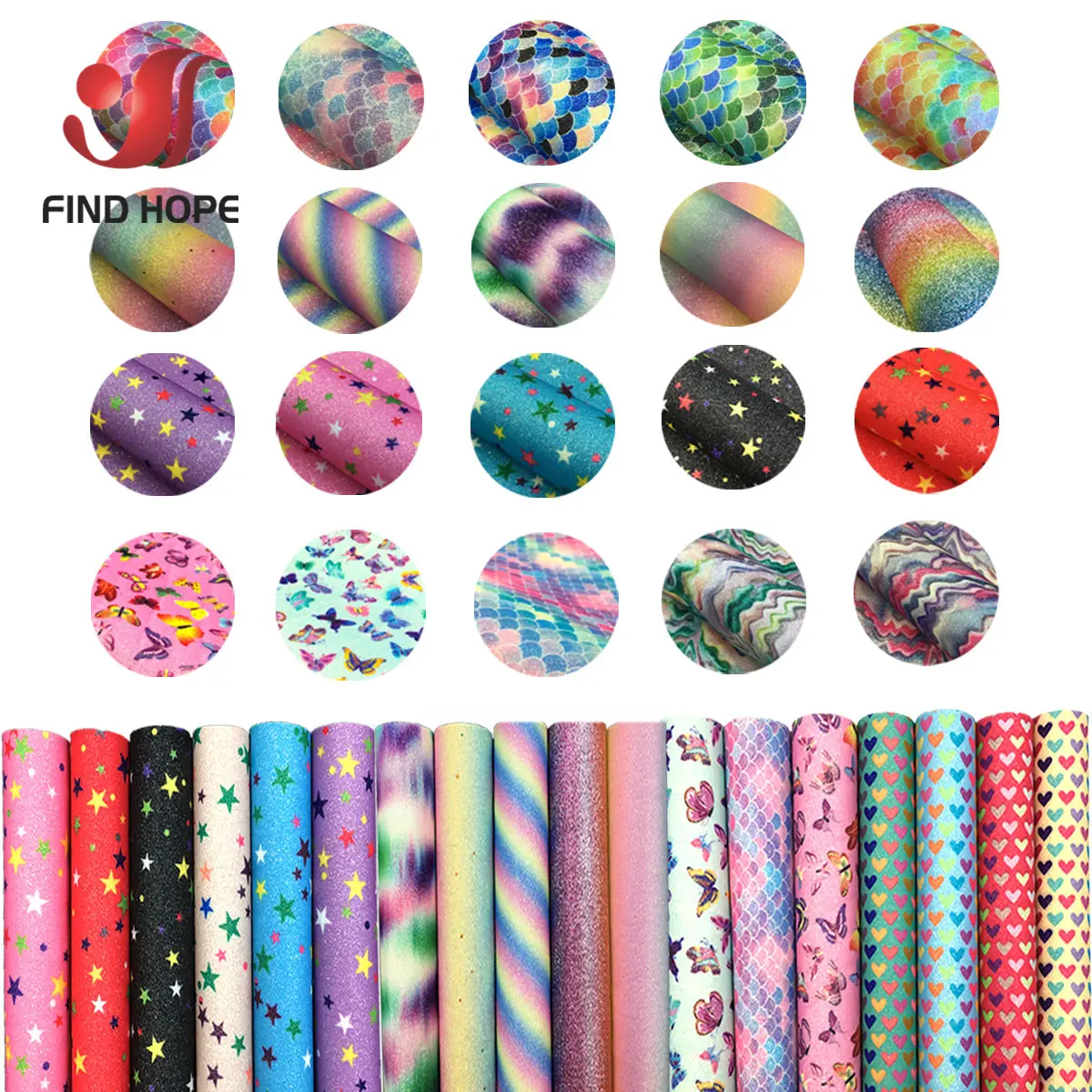 A4 A5 Floral Print Sparkly Star Fine Glitter Rainbow iridescent Vinyl Fauc Leather Fabric Bow Craft DIY Earring Material Sheets