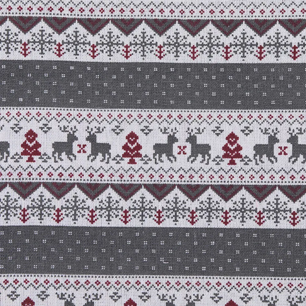 Christmas Deer Cotton Linen Fabric Snowflake Print Wrinkle-Resistant for Xmas Tablecloth Cushion DIY Craft Quit Kits Home Decor