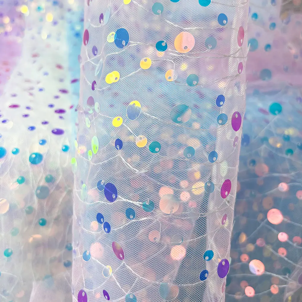 Sparkle Holographic Sequin Fabric 59in x 17.7in DIY Dance Costume Stage Decor Bridal Accessories (Hot Sale 2025)