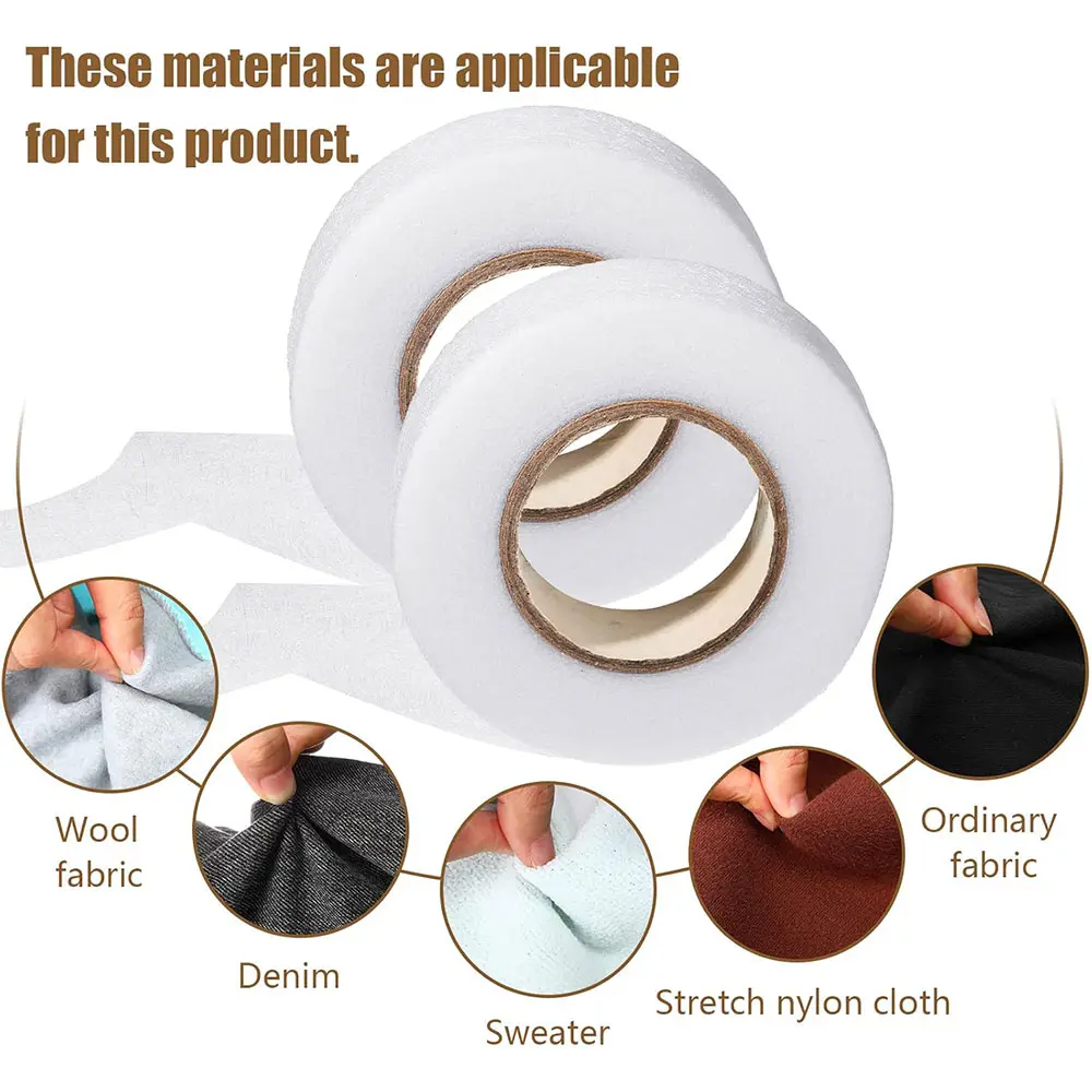 Hem Tape Iron On Adhesive Super Weight 70 Yards Total White No-Sew Hemming Tapes for Pants Curtains Dresses Fabrics DIY Sewing