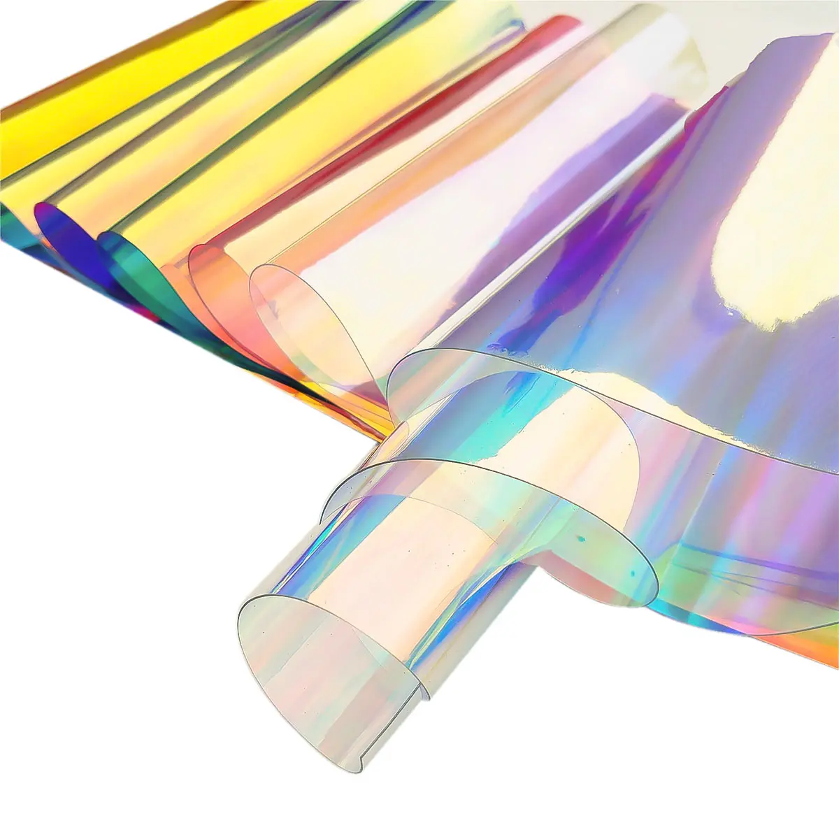 20*95cm Candy Iridescent Holographic Clear Transparent PVC Fabric Leather Laser Rainbow Film Vinyl Craft Drop Glue DIY Making
