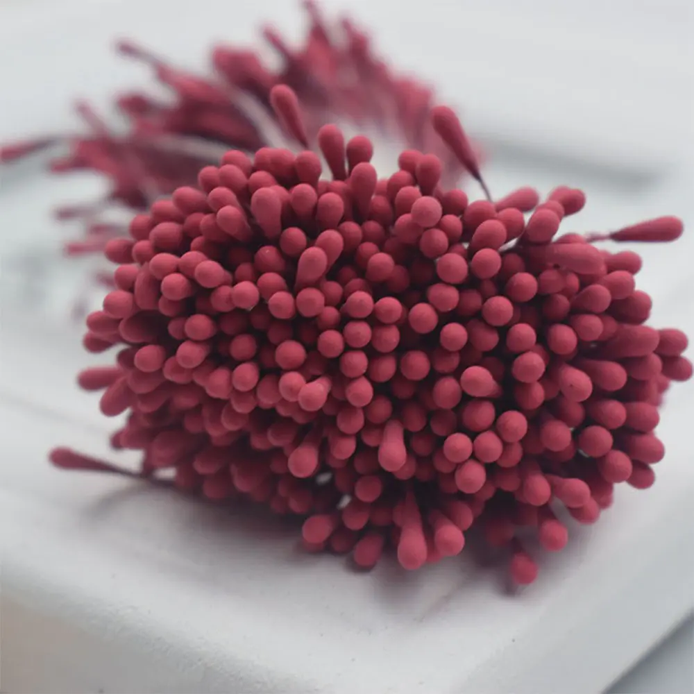 400pcs Mini Flower Stamen Matte Color Artificial Pistil For DIY Hand-held Flowers Festival Decorate Ribbon Processing Materials